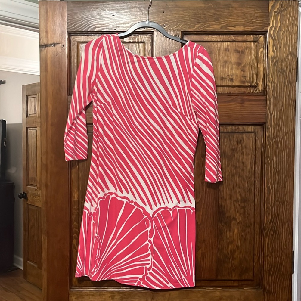 Lilly Pulitzer coral and white dress